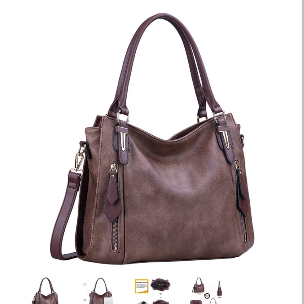 JOYSON Handbags for Women Shoulder Tote Zipper Purse PU Leather Top-handle Satch